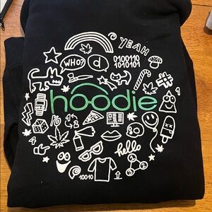 Black Hoodie with Graphic Print